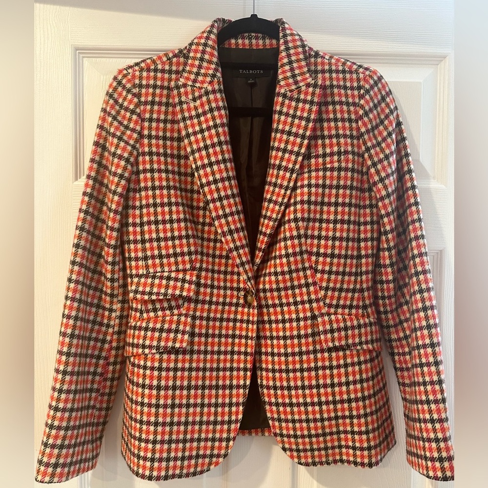 Wool plaid blazer